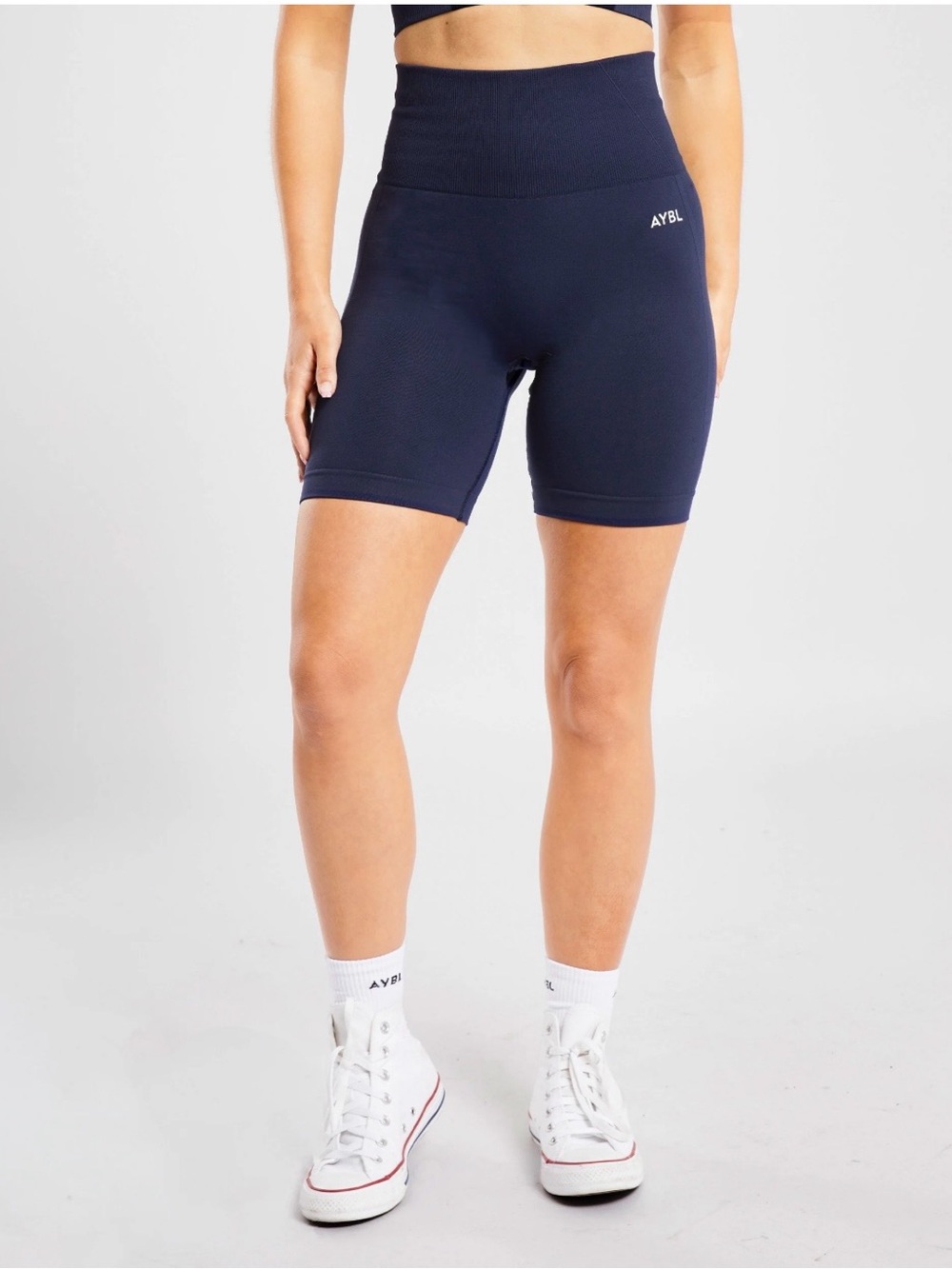 AYBL Navy High-Rise Seamless Bike Shorts size L